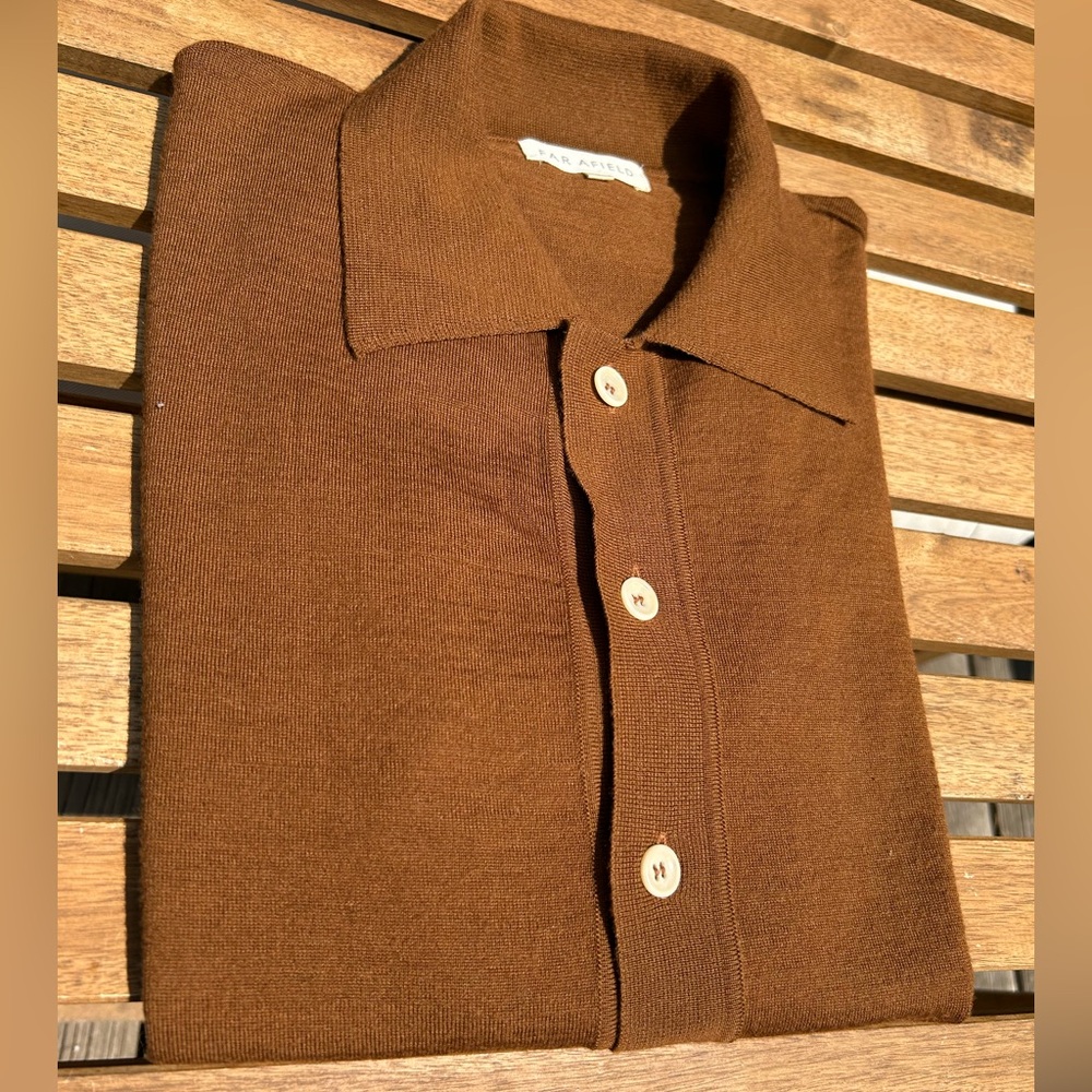 Far Afield Velzy Brown Knit Men's Shirt size 3/Large